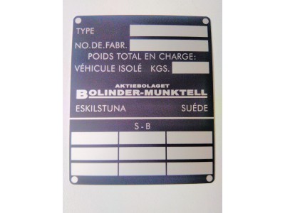 Typeplaat Volvo Bolinder-Munktell