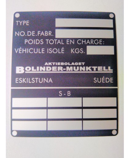 Typeplaat Volvo Bolinder-Munktell