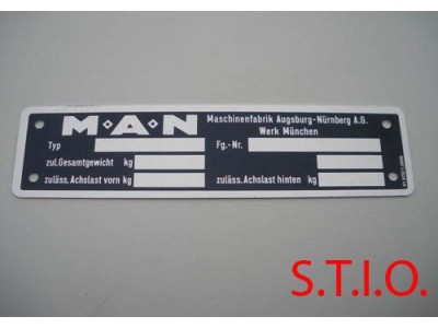 MAN 148x38mm typeplaat