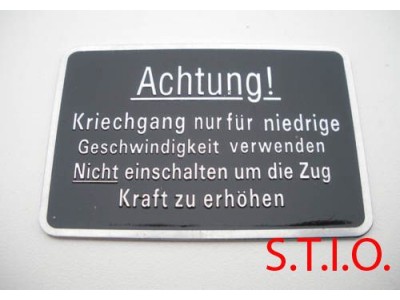 Aanwijzingsplaat Kriechgang Aanwijzingsplaat Kriechgang