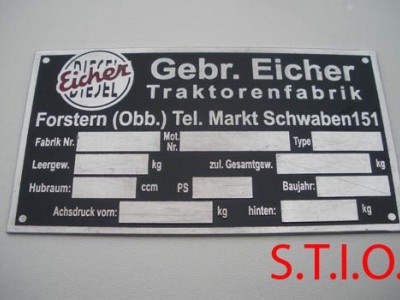 Eicher 106x60mm typeplaat Eicher 106x60mm typeplaat