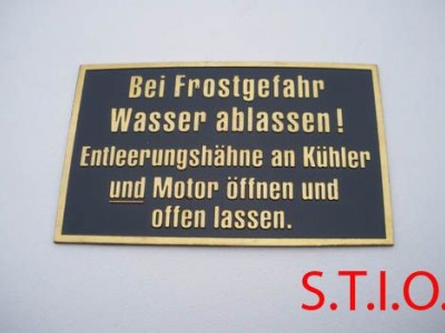 Frostgefahr typeplaat Frostgefahr typeplaat