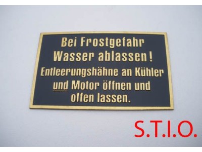 Frostgefahr typeplaat