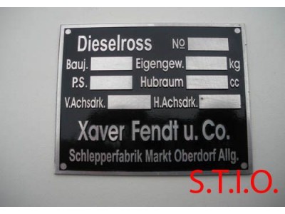 Dieselross typeplaat 92x80mm