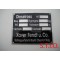 Dieselross typeplaat 92x80mm