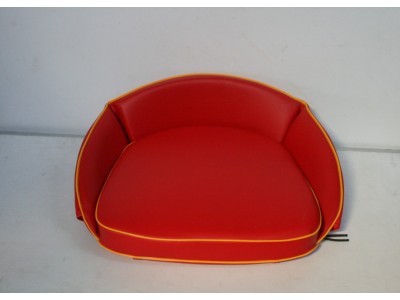 Kussen laag rood/geel