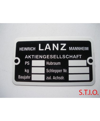 Typeplaat LANZ 98x58mm