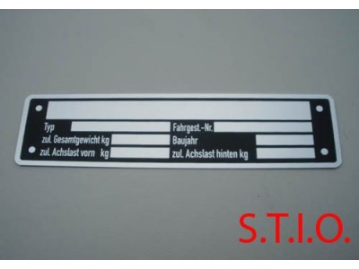 Typeplaat 146x38mm Typeplaat 146x38mm