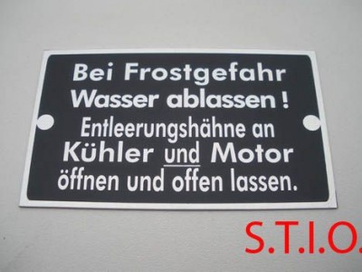 Frostgefahr typeplaat Frostgefahr typeplaat