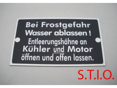 Frostgefahr typeplaat