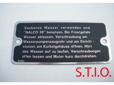 Water schild 105x52mm