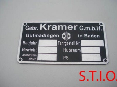 Kramer 97x55mm typeplaat Kramer 97x55mm typeplaat