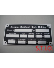 KHD typeplaat 105x50mm